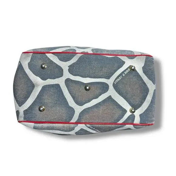 Dooney & Bourke Giraffe Print Leather Tote Purse w/ Matching Clutch & Key Case - Picture 7 of 11